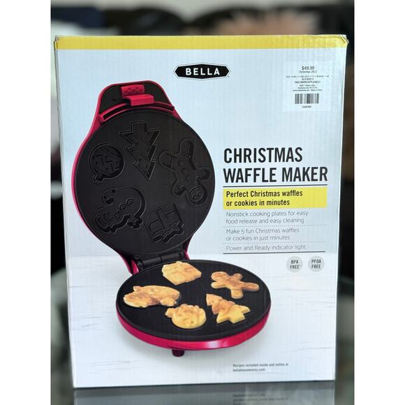 Bella Christmas Waffle Maker NEW - Picture 1 of 7